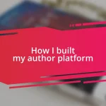 How I built my author platform