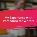 My Experience with Pomodoro for Writers