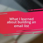 What I learned about building an email list