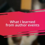 What I learned from author events