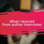 What I learned from author interviews